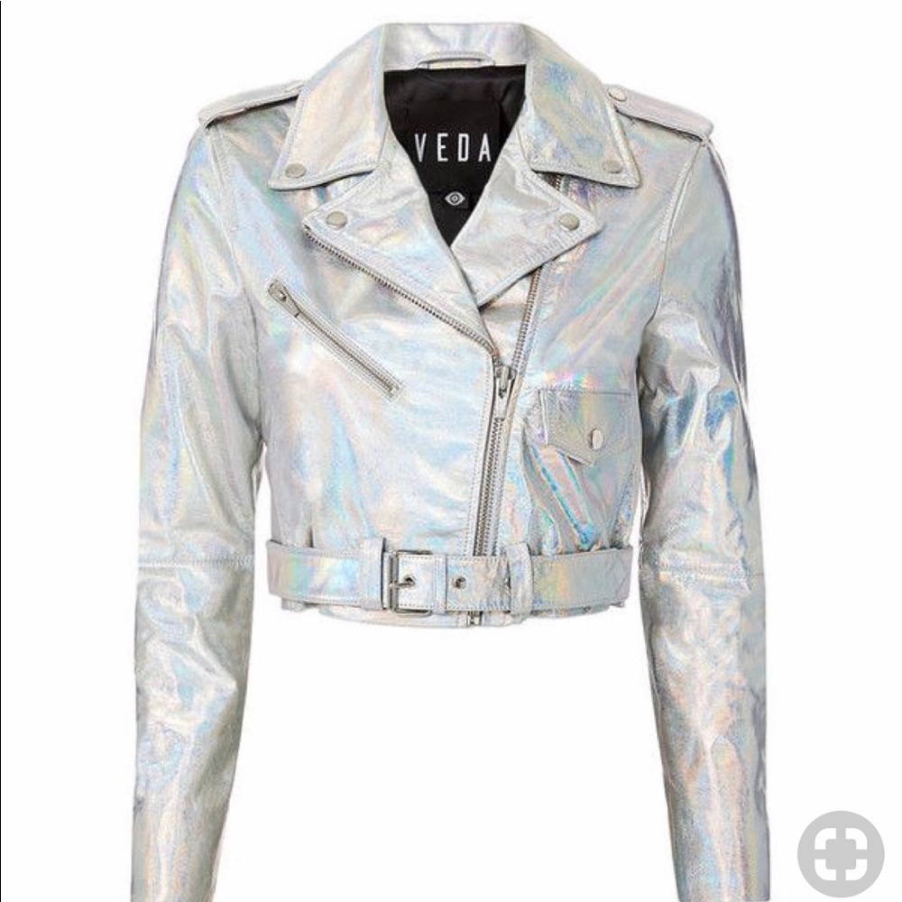Veda cropped leather jacket